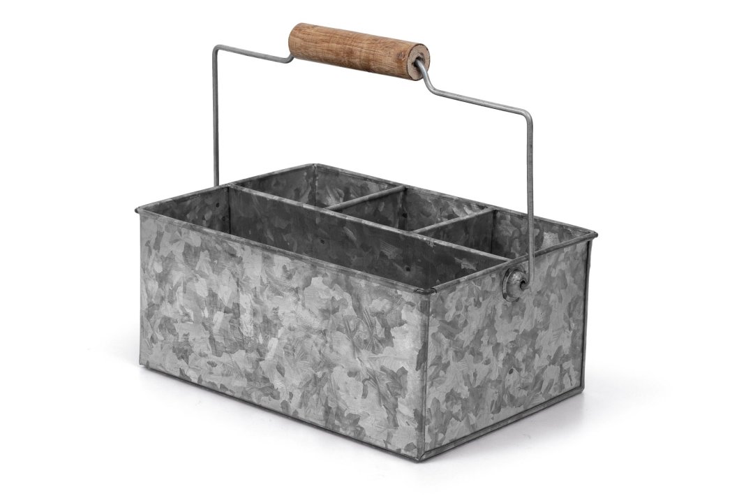 Caddy de table en acier galvanisé de 4 compartiments