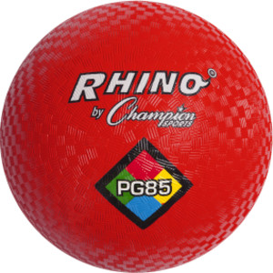 Rhino Playground Balls, 8-1/2"D, Two Ply, Nylon Wound, Red