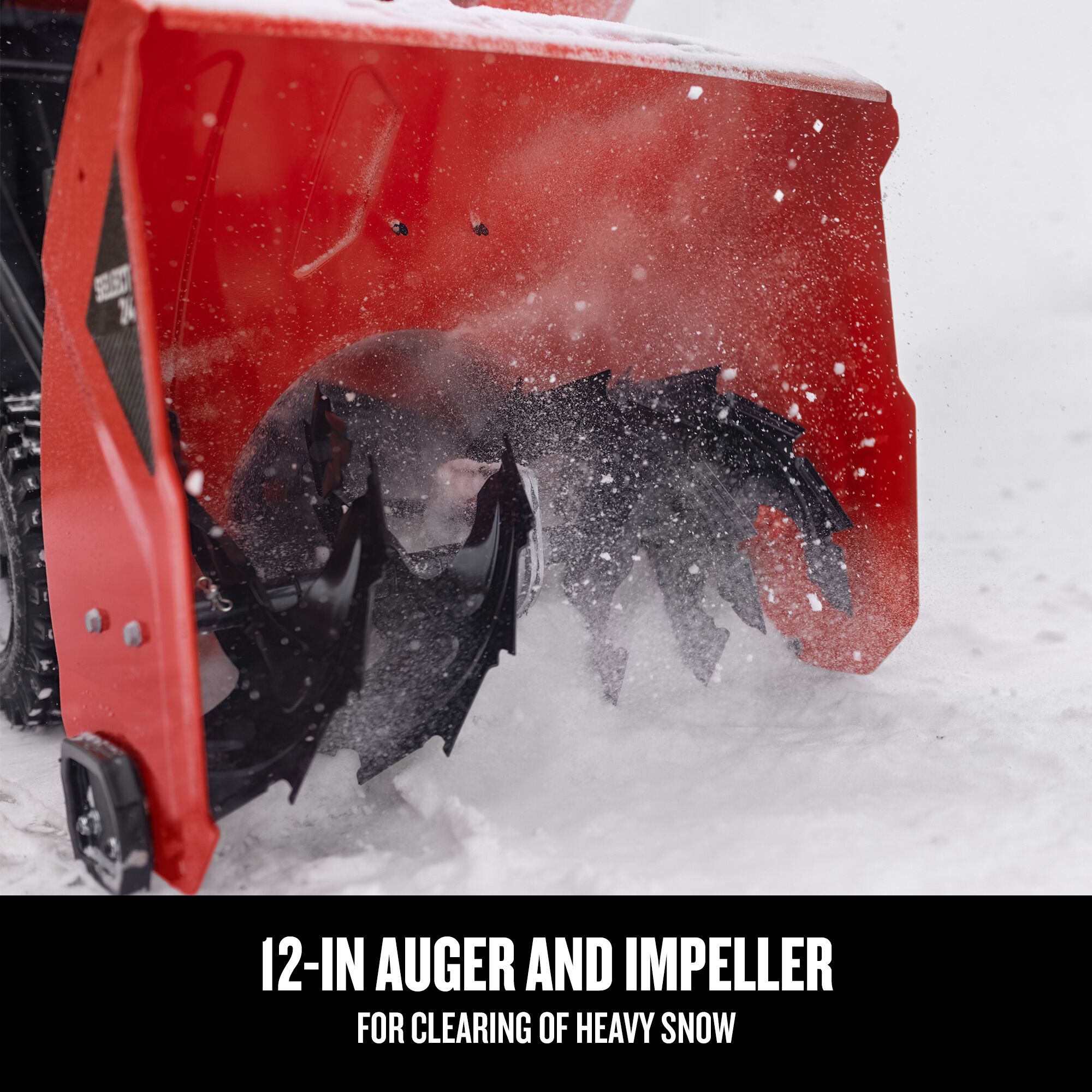 CRAFTSMAN 24 in 2-Stage Gas Snow Blower focused in on auger and impeller