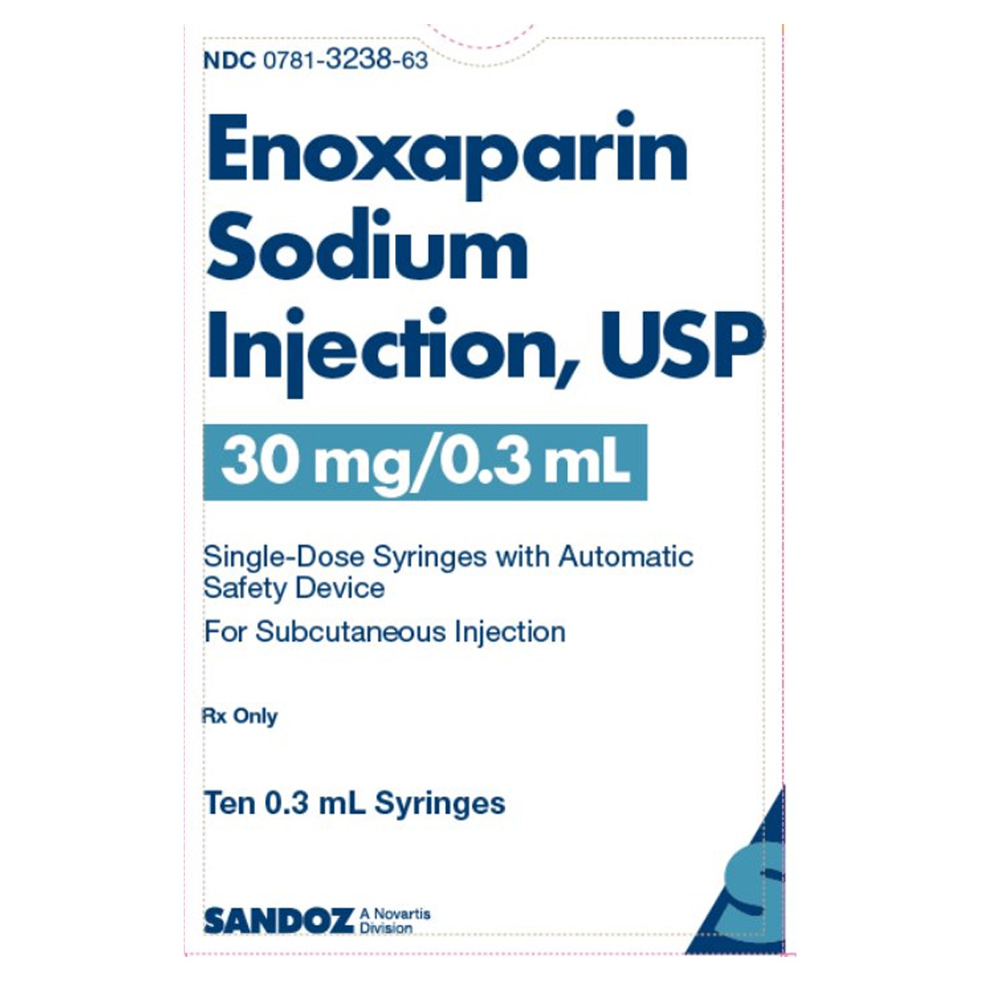 Enoxaparin Sodium 30mg/0.3ml Syringe - 10/Box