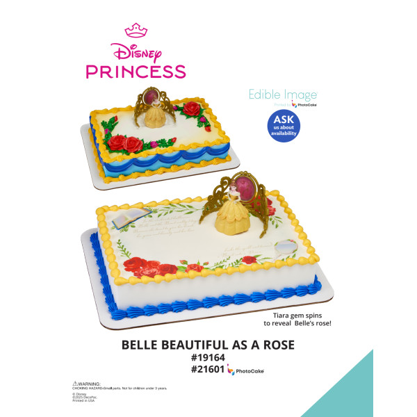 Disney Princess Belle Beautiful as a Rose The Magic of Cakes® PhotoCake® Enhanced Background and Icing Page