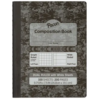 Pacon Dual Ruled Composition Book, Dark Gray, 1/4