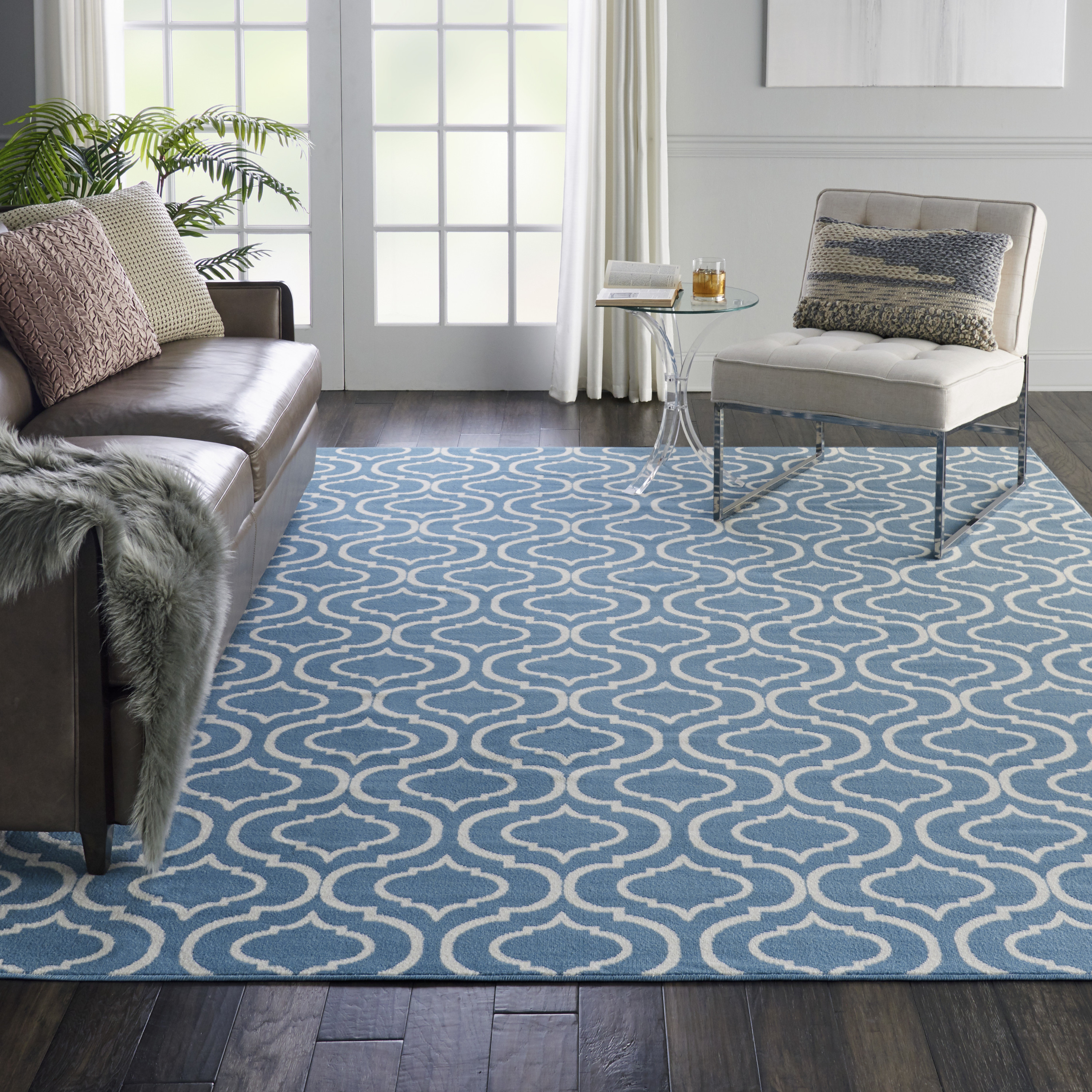 Nourison Jubilant 8'6" x 12' Blue Contemporary Indoor Rug