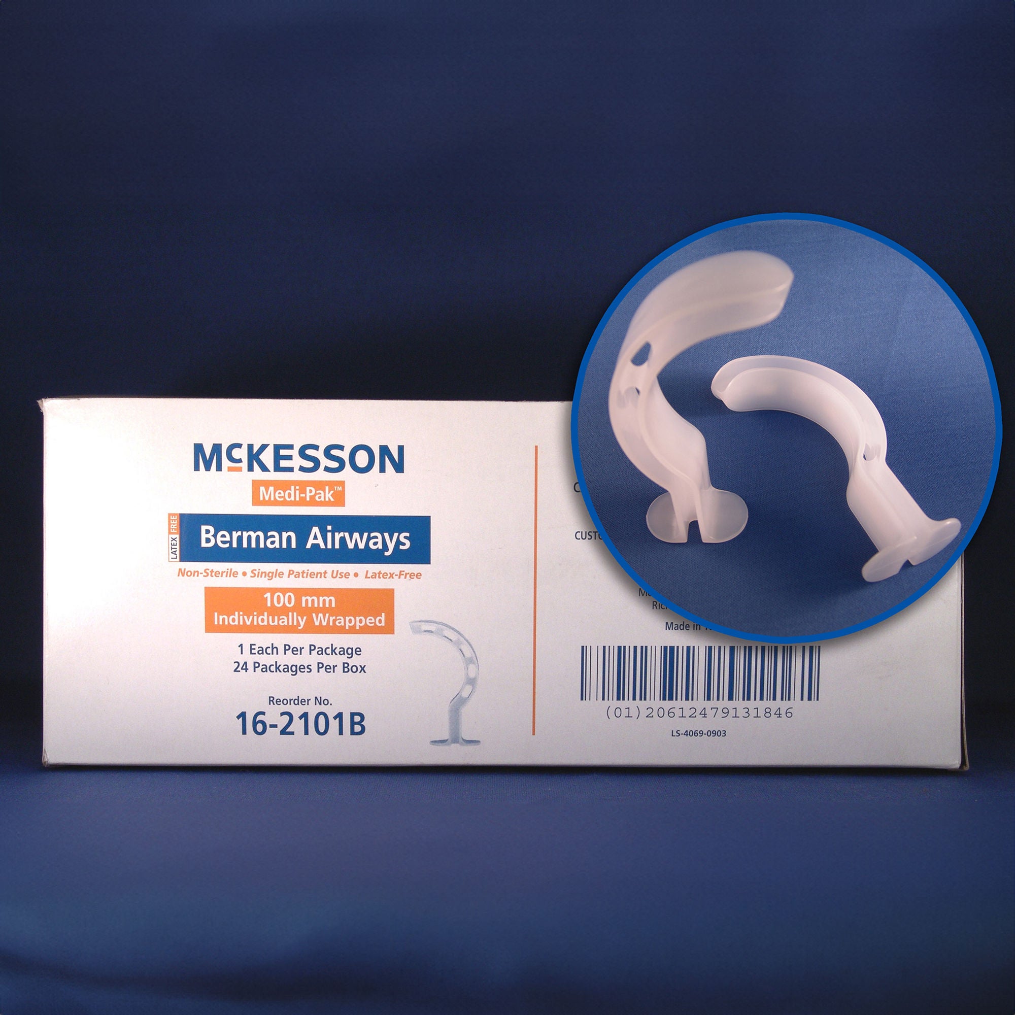 McKesson Berman Oropharyngeal Airway, Size 6, 60mm Length, ISO 6