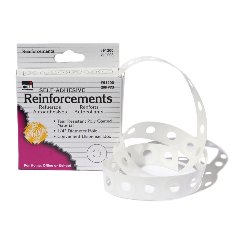 Paper+Hole+Reinforcements%2C+Self-Adhesive%2C+1%2F4+Inch+Holes+Reinforcements+in+Dispenser+Box%2C+White%2C+200%2FBox