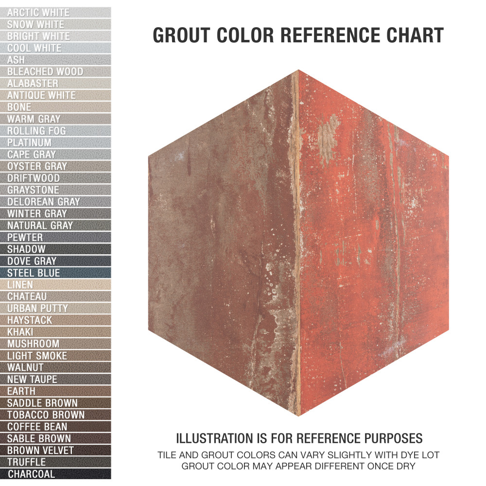 Karacter Hex Vintage 9-7/8 in. x 11-1/4 in. Porcelain Floor and Wall Tile