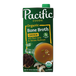 Pacific Foods® Organic Chicken Bone Broth With Black Garlic and Shiitake Mushroom, 32 oz Carton (12 Pack)
