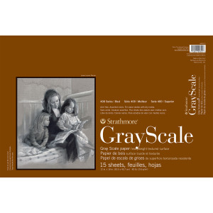 400 Series Grayscale Paper Pad, Glue Binding, 15 Sheet, 12x18 inch, 1 Count