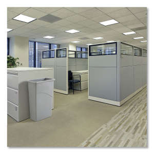 Boardwalk, Slim, 23 gal, Resin, Gray, Rectangle, Receptacle