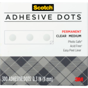 Permanent Adhesive Dots, 8mm Medium, Pack of 300