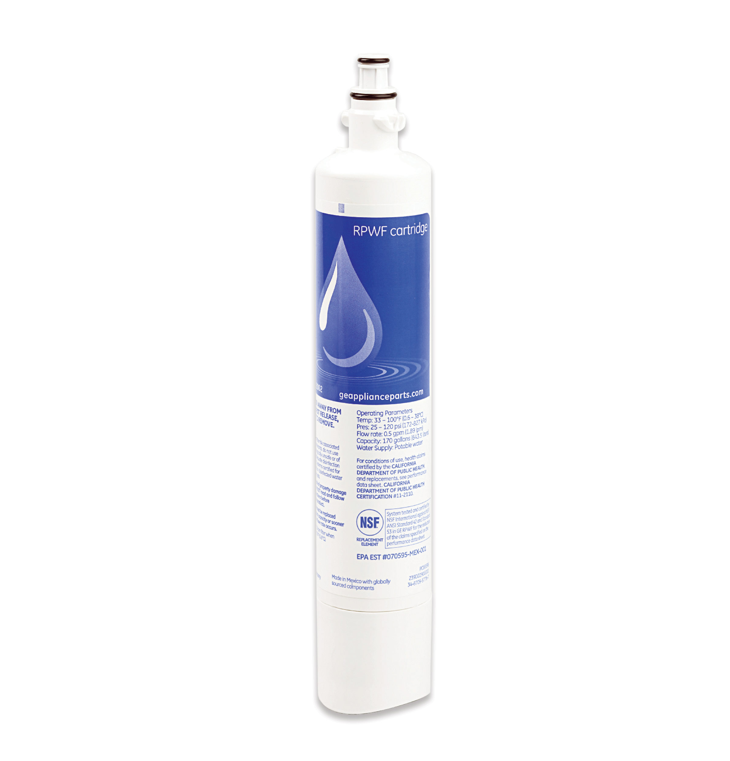 GE® Refrigerator Water Filter — Model #: RPWF GE® Refrigerator Water Filter — Model #: RPWF