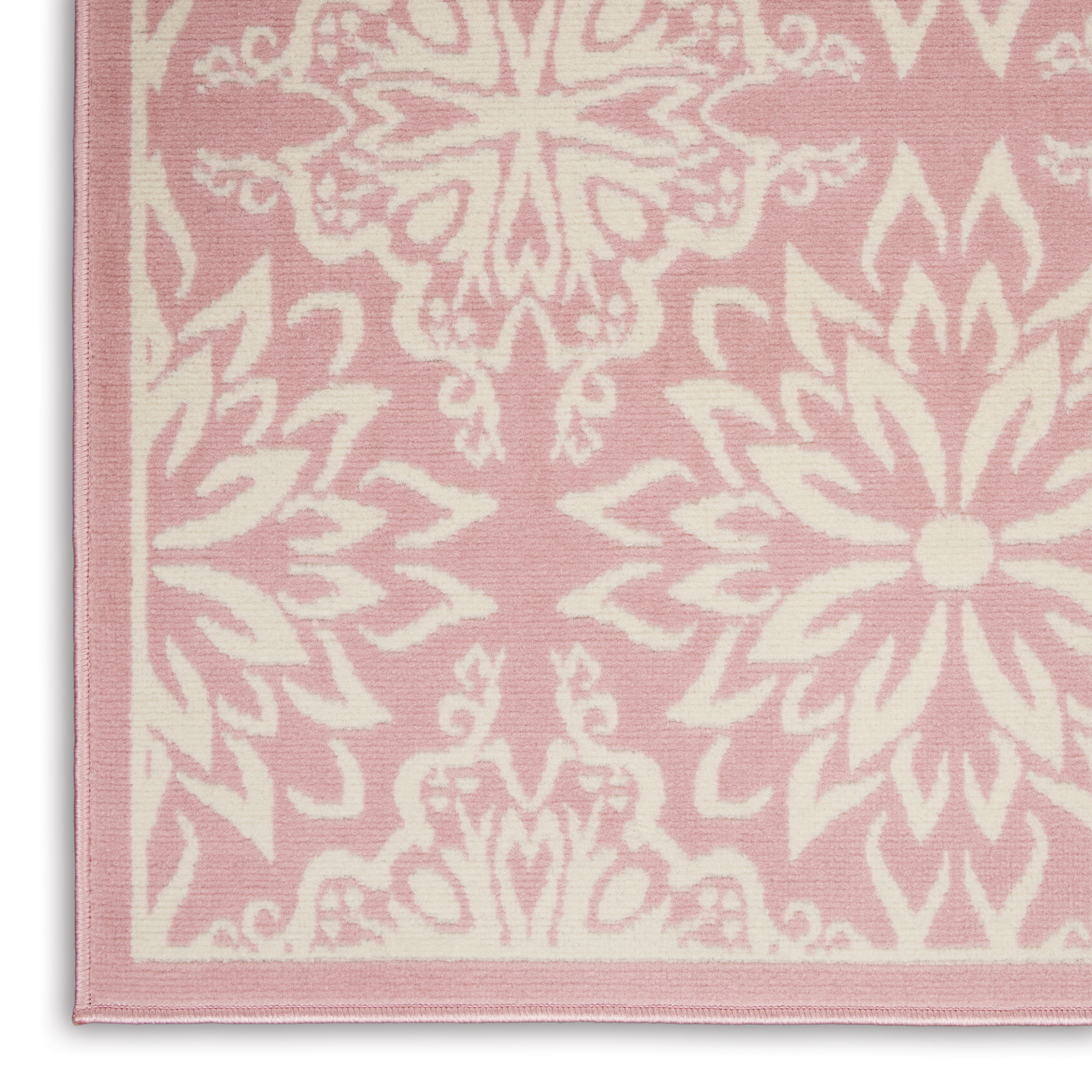 Nourison Jubilant 4' x 6' Ivory Pink Farmhouse Indoor Rug