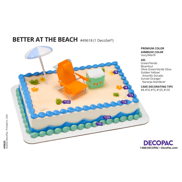 Better at the Beach Cake Decorating Instruction Card
