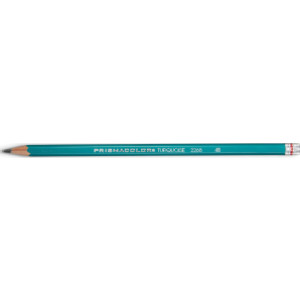 4B Graphite Drawing Pencils, 2 mm Core, Black Lead with Turquoise Barrel, 12 Count