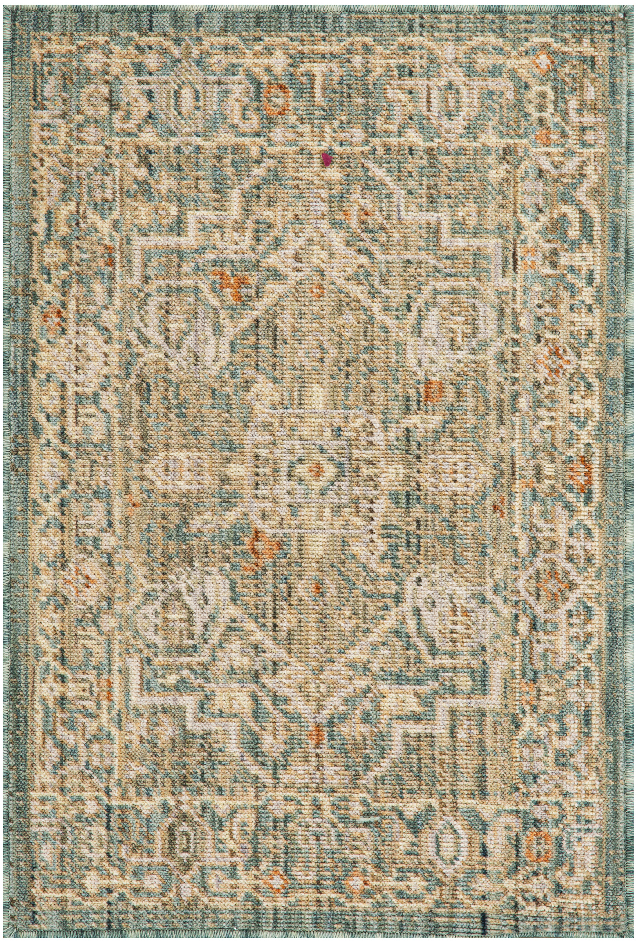Nourison Antique Bloom 2' x 3' Teal Vintage Indoor Rug
