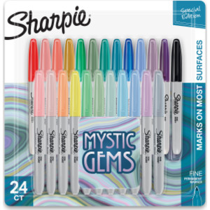 Permanent Markers, Fine Point, Mystic Gem Colors, 24 Count