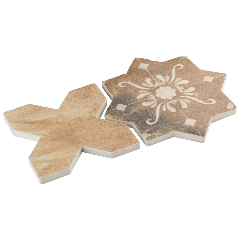 Tech Land Star Fire Temple/Cross Fire 6 in. x 12 in. Porcelain Floor and Wall Tile