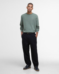 Wool-Blend Relaxed Trousers Navy