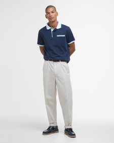 Thurne Tipped Tailored Polo Shirt Classic Navy