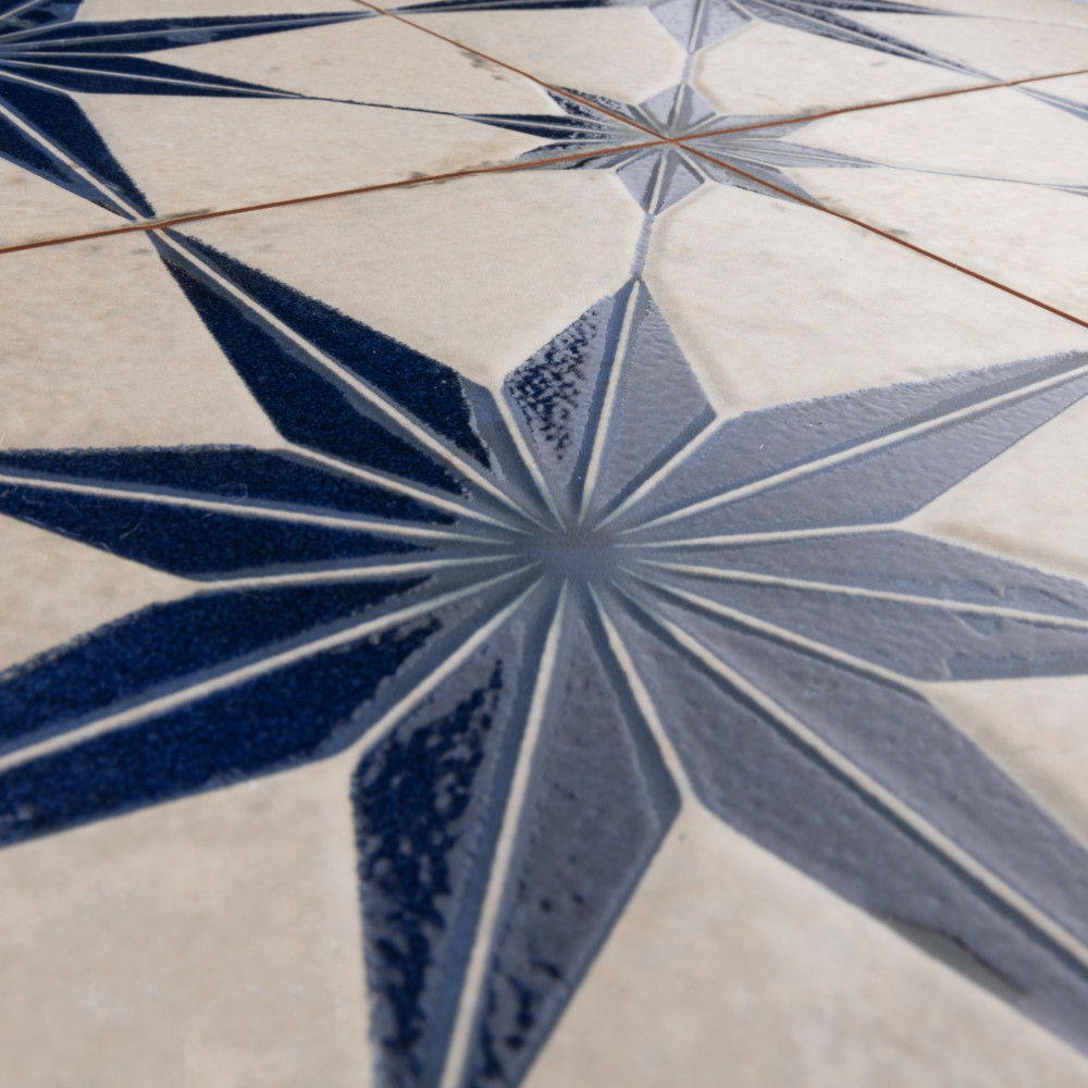 Kings Star Luxe Blue 17-5/8 in. x 17-5/8 in. Ceramic Floor and Wall Tile