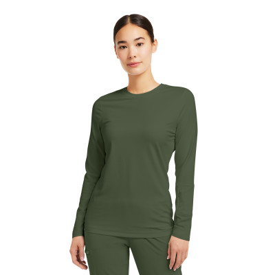 White Cross CRFT WT130 Women&#8216;s 1 Pocket Wrinkle Resistant Long-Sleeve Tee - Underscrub-White Cross