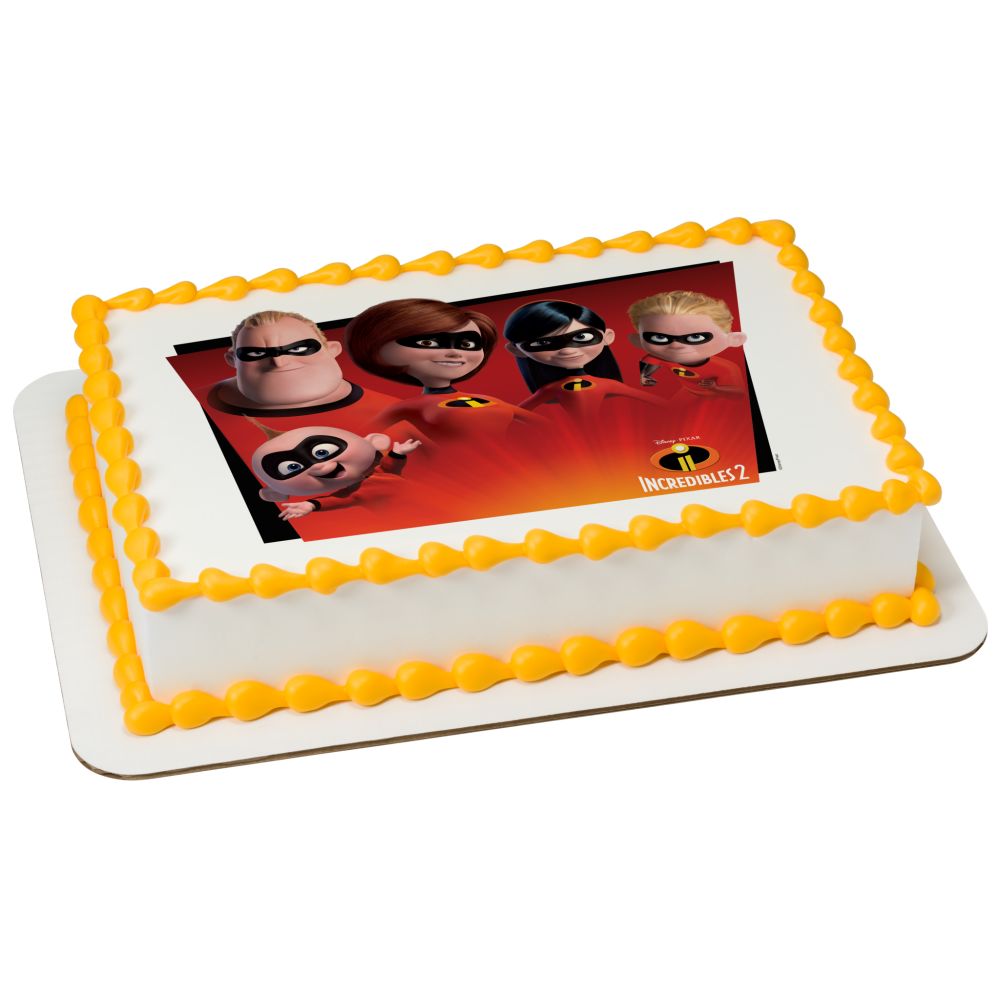 Image Cake Disney and Pixar's Incredibles 2 Favorite Super Hero Family