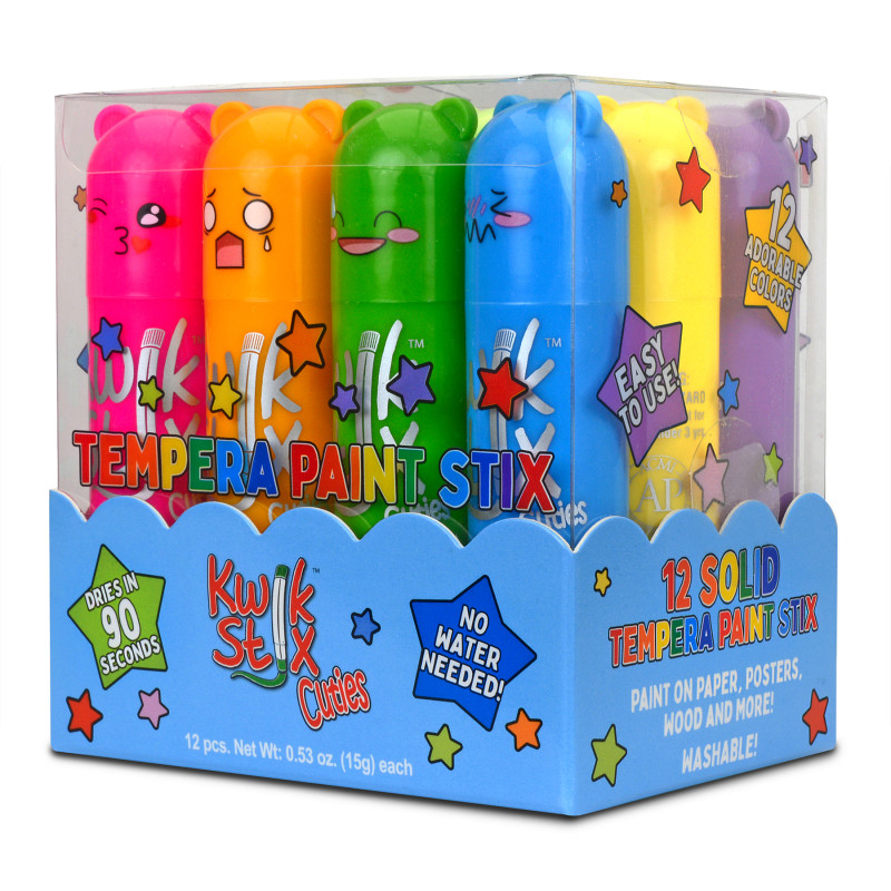 Cuties Solid Tempera Paint, Pack of 12