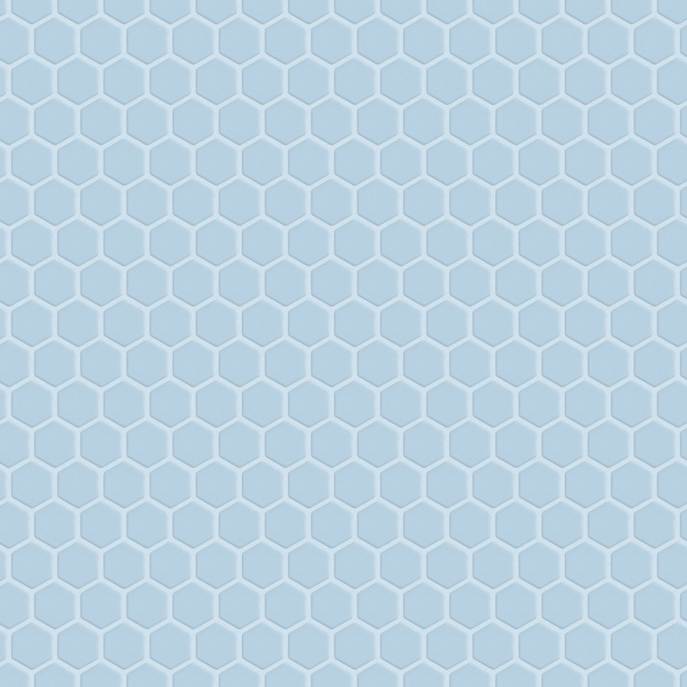 Sample – Metro 1″ Hex Matte Light Blue Porcelain Mosaic Tile
