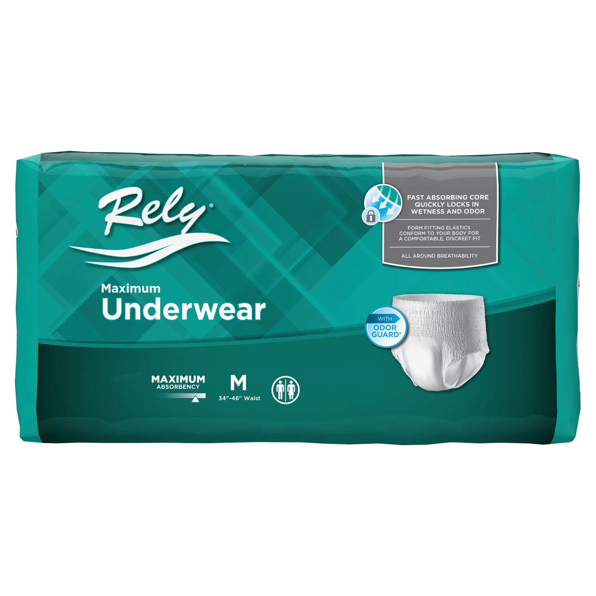 ActivStyle Inc UNDERWEAR, RELY MAXIMUM PROT MAXIMUM PROT MED (20/BG 4BG/CS)