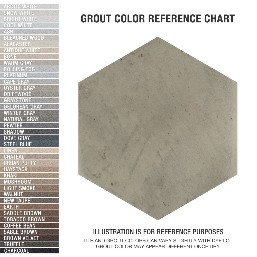 Capri Hex Fumo 7 in. x 8 in. Porcelain Floor and Wall Tile