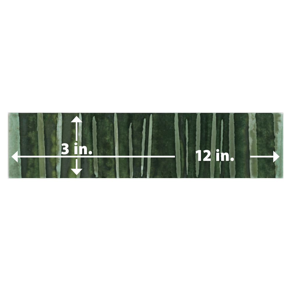 Joliet Prisma Jade 3 in. x 12 in. Ceramic Wall Tile