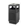 SAF9477BL, Safco Products, Canmeleon Recessed Panel Ash Urn, 38 gal, Polyethylene, Black, Square, Smoking Receptacle
