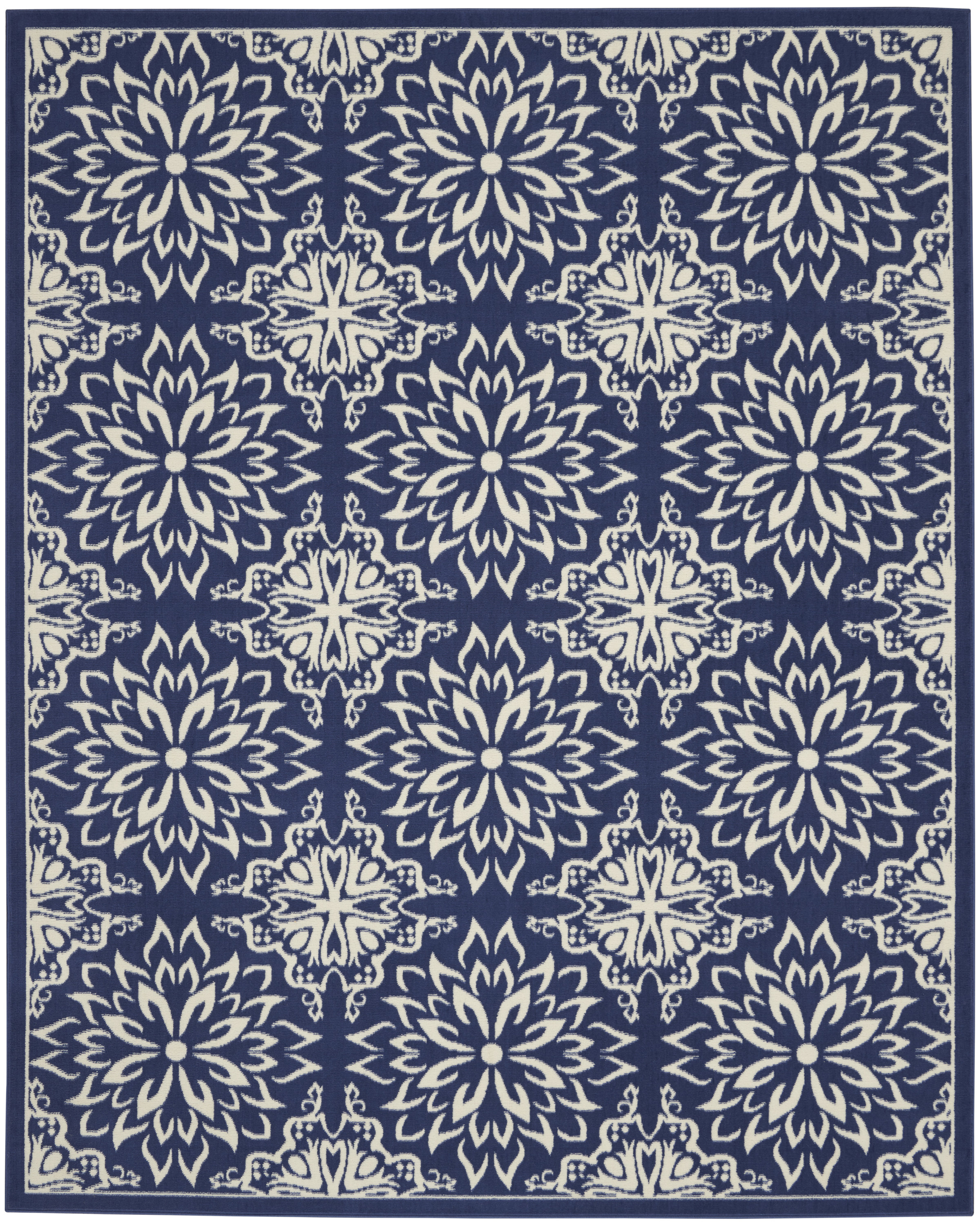 Nourison Jubilant 7'10" x 9'10" Navy Ivory Farmhouse Indoor Rug