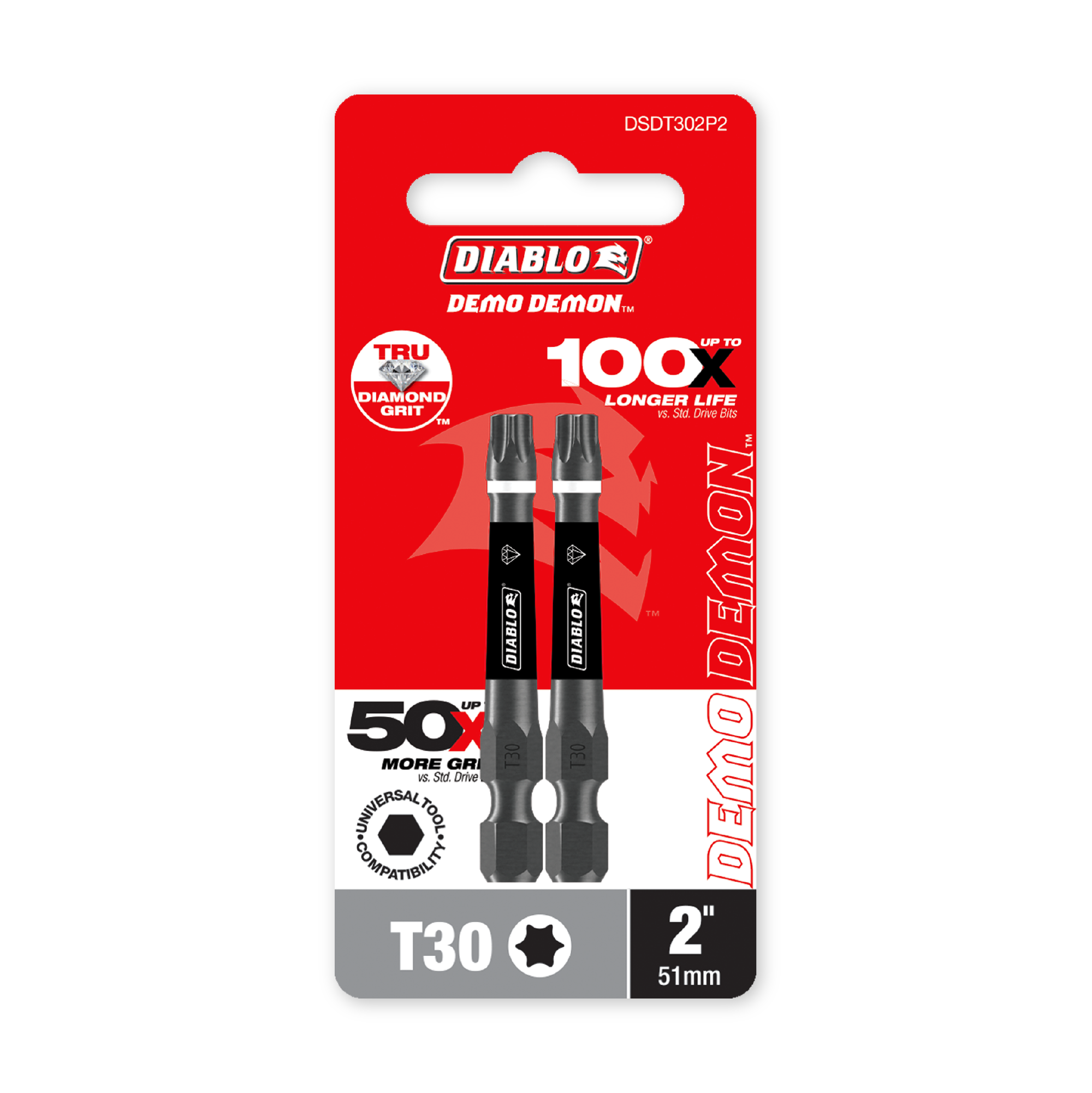 Diablo 2 in. Demon Torx T30 Drive Bit in its retail packaging, ready for the job box or tool bag