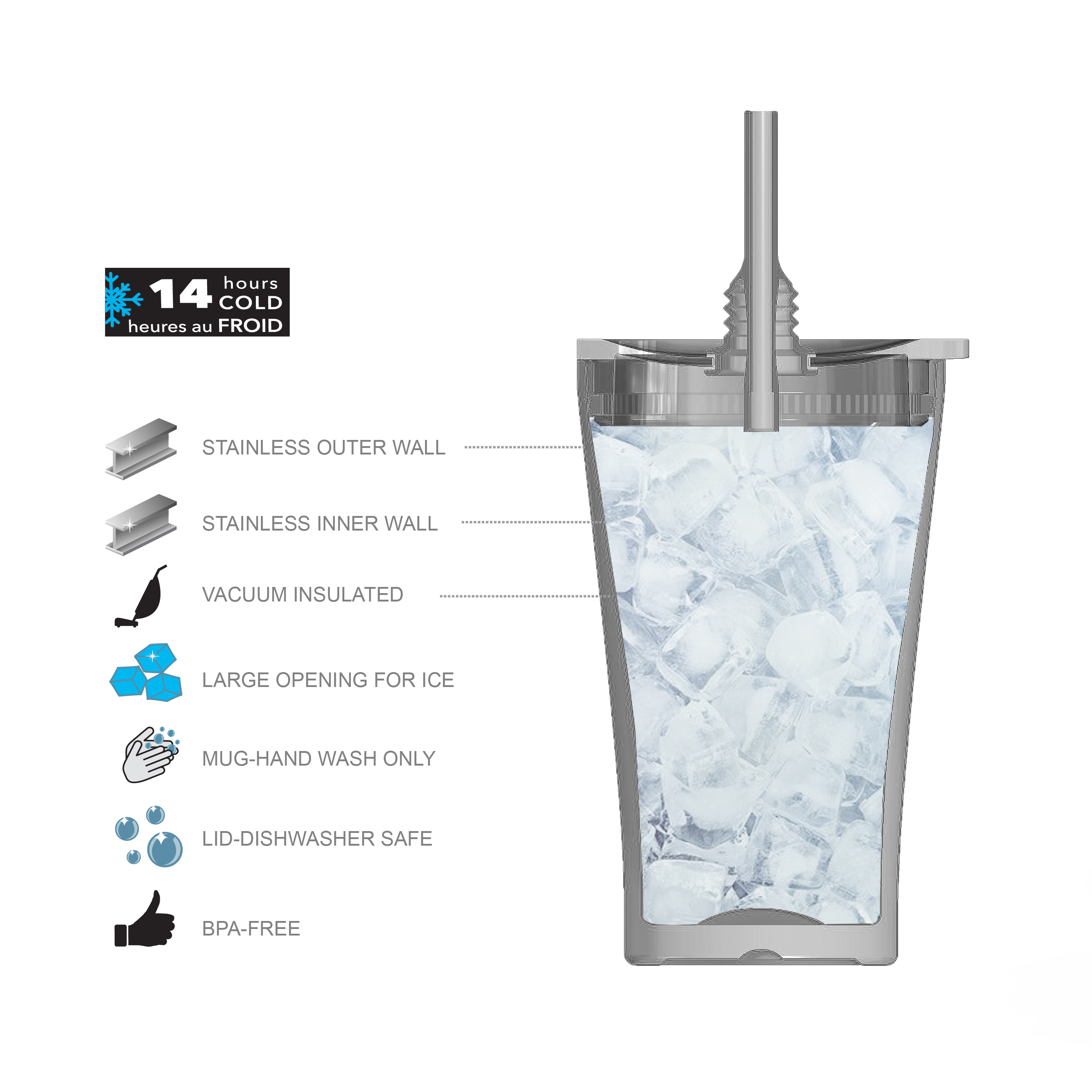 Alfalfa 20 ounce Insulated Tumbler, Blue slideshow image 2 Alfalfa 20 ounce Insulated Tumbler, Blue slideshow image 2