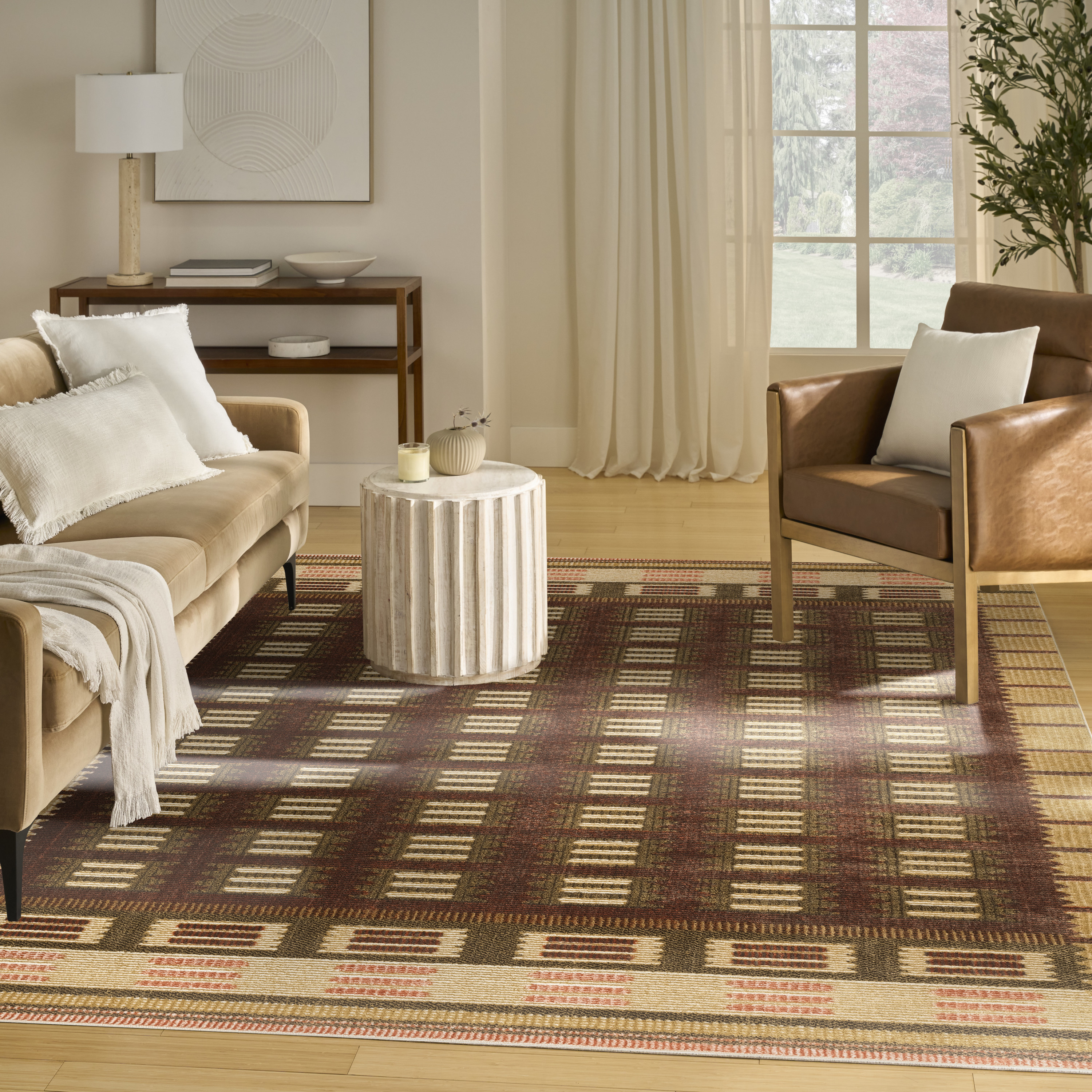 Nourison Nordic 8' x 10' Rust Modern Indoor Rug