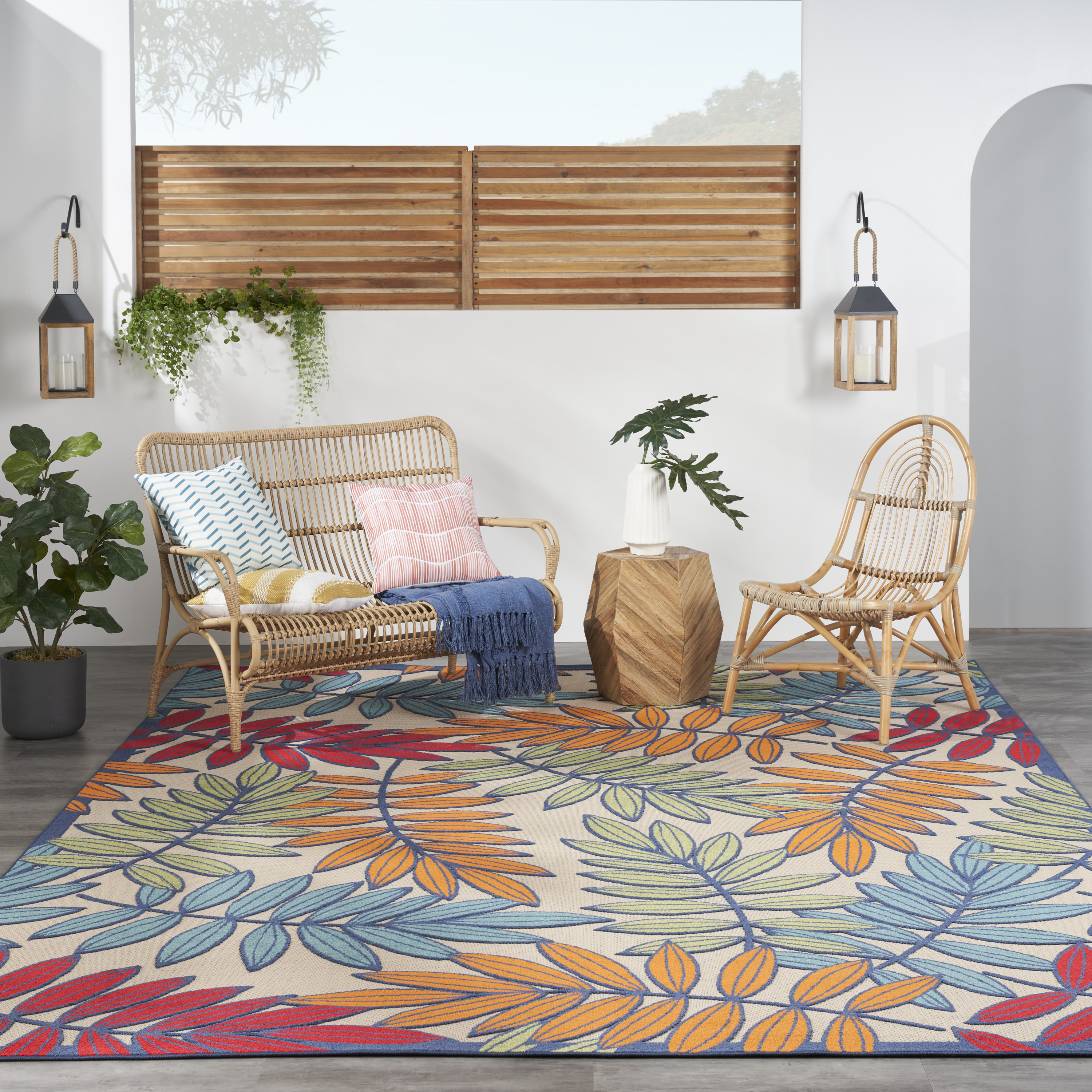 Nourison Aloha 10' x 14' Multicolor Tropical Rug