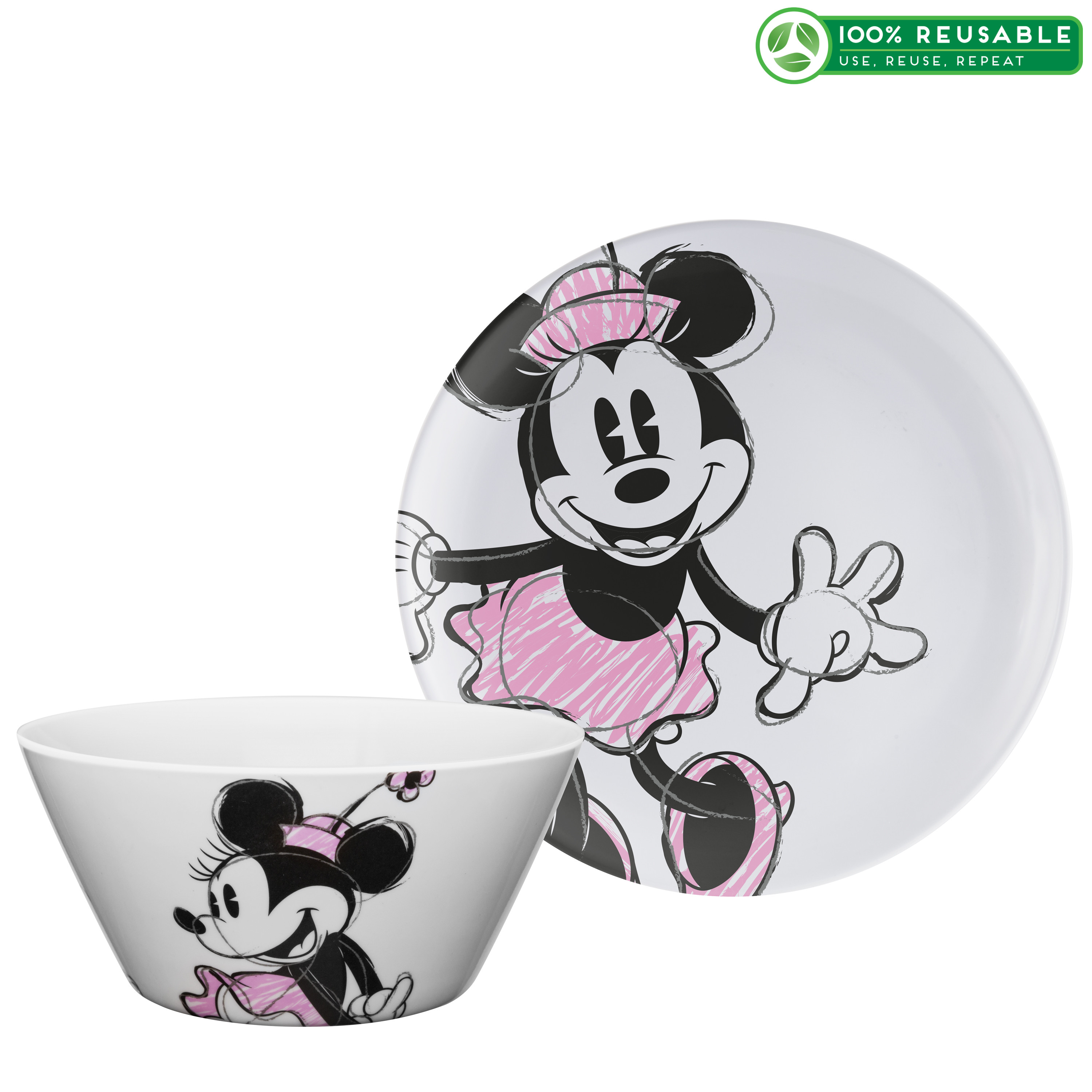 Disney Dinnerware Set, Minnie Mouse, 2-piece set slideshow image 1 Disney Dinnerware Set, Minnie Mouse, 2-piece set slideshow image 1