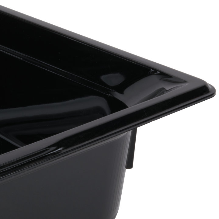 Half-size 4-inch-deep Super Pan® low-temperature plastic pan in black