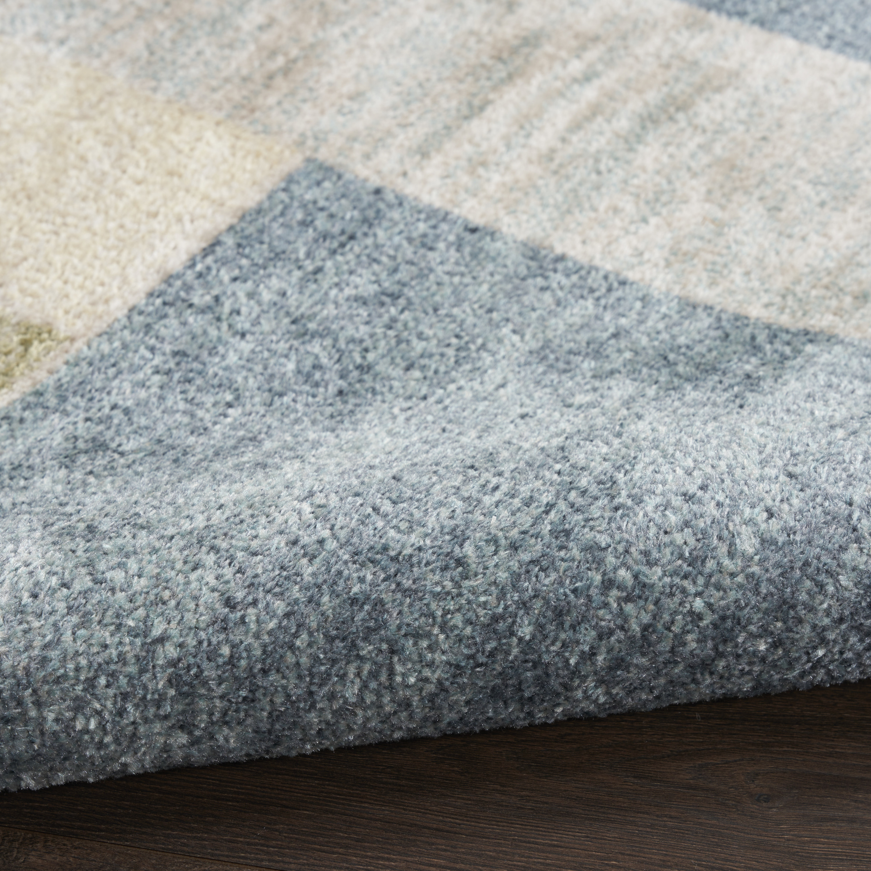 Nourison Astra Machine Washable 2'2" x 10' Blue Green Multi Modern Indoor Rug