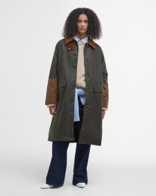 Marion Waxed Car Coat Archive Olive/Ancient Tartan