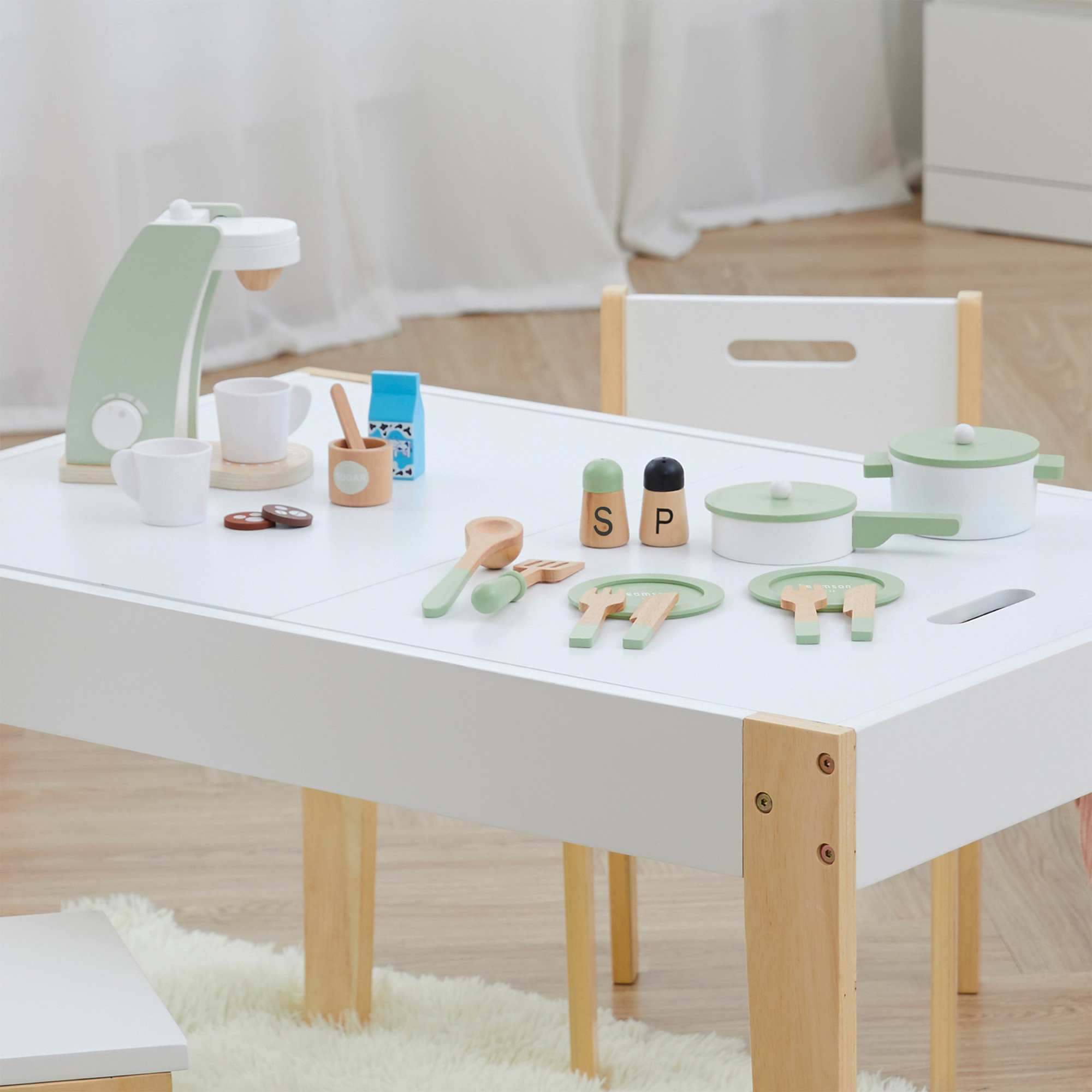 Teamson Kinder Holz Lebensmittel Mixer Spielzeug Set mit 10-teilig, vorgeben zu spielen Küche - Bild 7 von 10