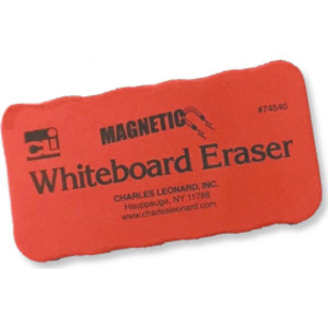 Magnetic Whiteboard Eraser, Red/Black, 12 Per Pack