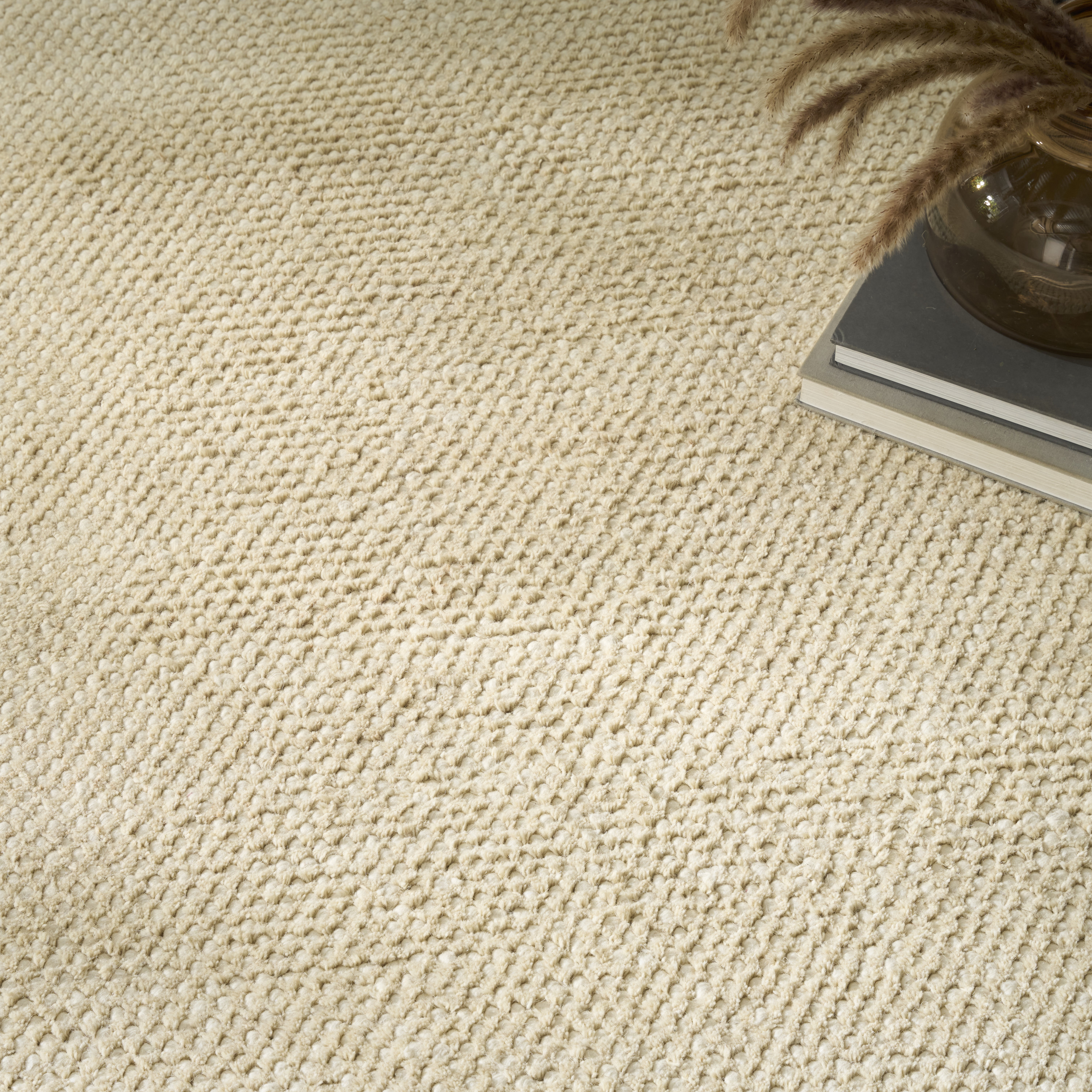 DKNY Pure Rows 5'3" x 7'3" Ivory Beige Farmhouse Indoor Rug