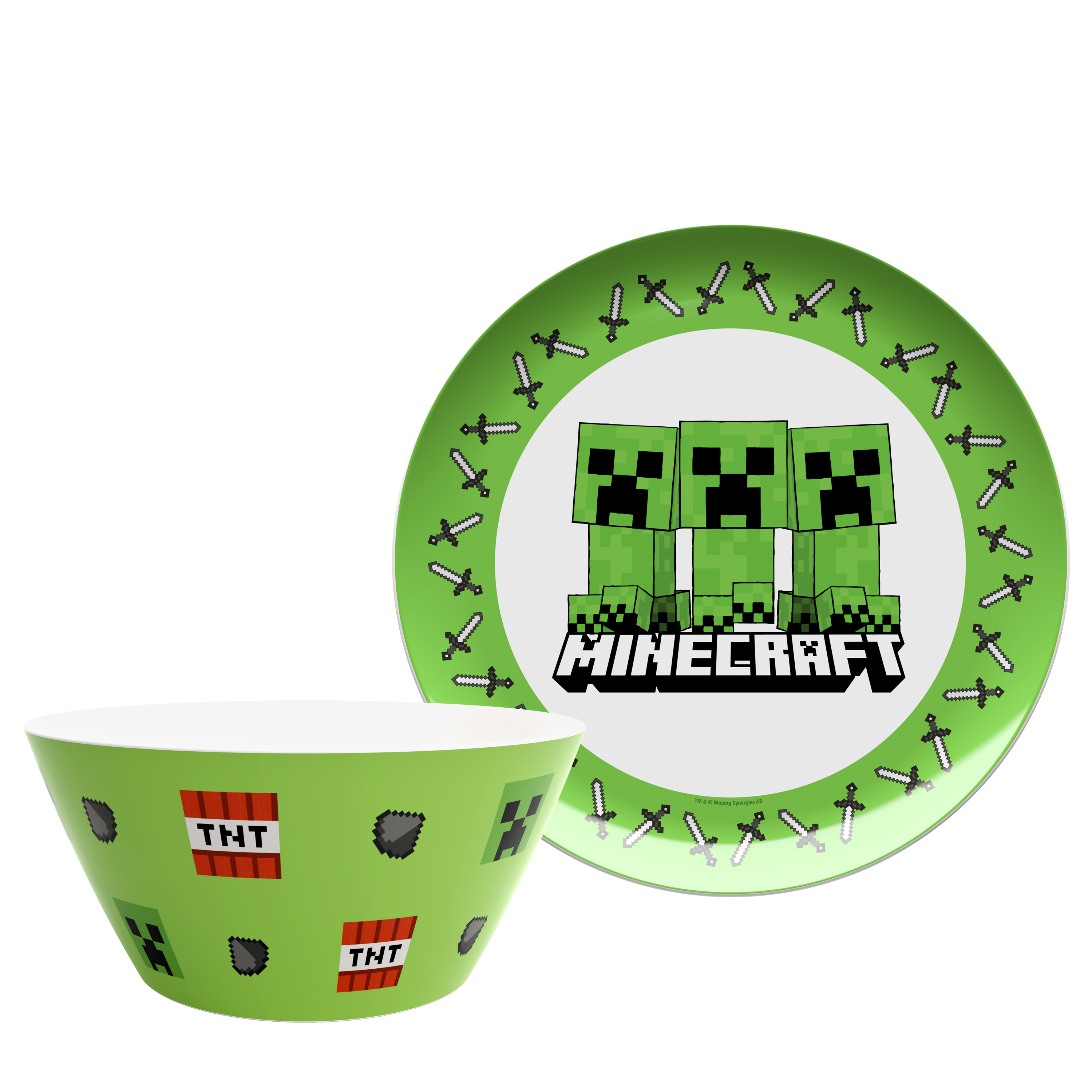 Minecraft Dinnerware Set, Creeper, 2-piece set slideshow image 1 Minecraft Dinnerware Set, Creeper, 2-piece set slideshow image 1