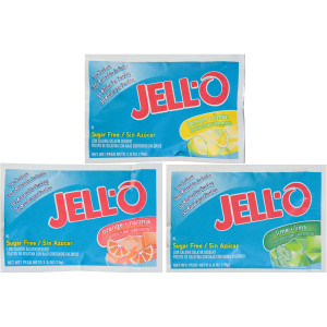 JELL-O Sugar-Free Citrus Dry Gelatin Mix (Assortment of Orange, Lime, Lemon), 2.75 oz. Pouches (Pack of 18) image