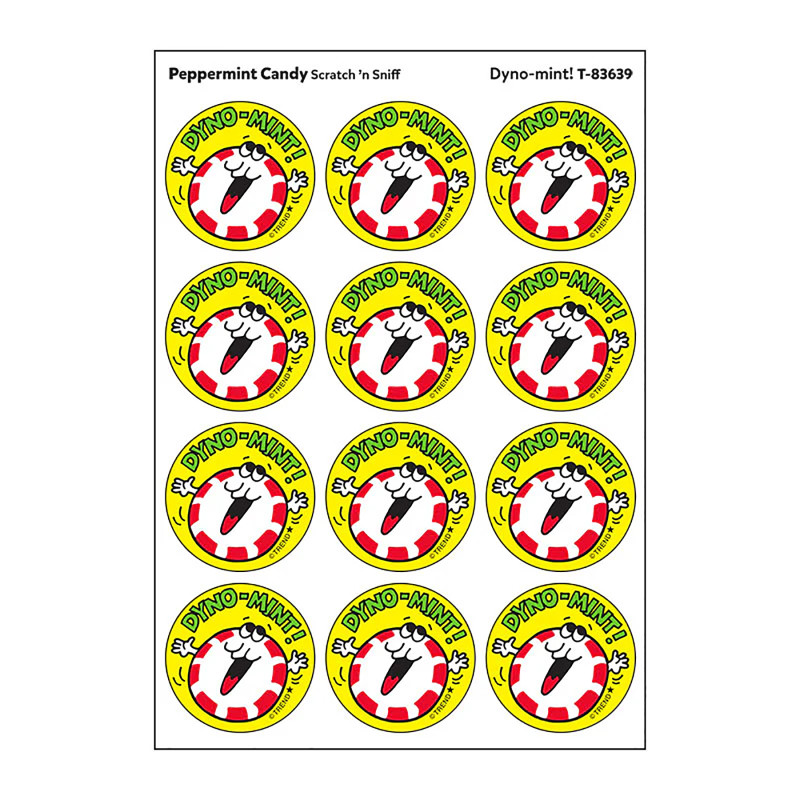 Dyno-mint!/Peppermint Candy scent Retro Scratch 'n Sniff Stinky Stickers®, 24 ct.
