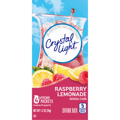 Crystal Light Raspberry Lemonade Drink Mix, 4 ct Pitcher Packets