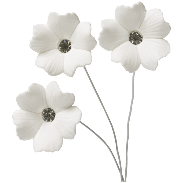 5 Petal Diamante - Red 3 Free Gum Paste Flowers