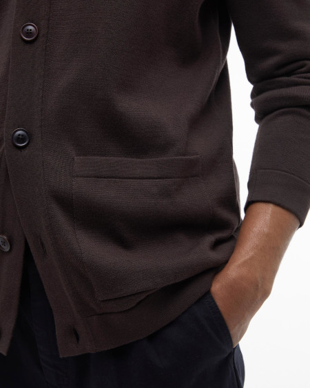 Pima Cotton V-Neck  Cardigan